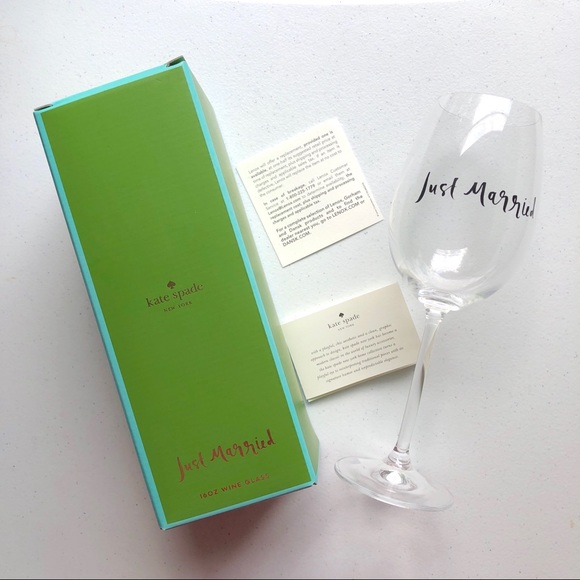 kate spade Other - NWT Lenox Kate Spade Just Married 16 oz Wine Glass